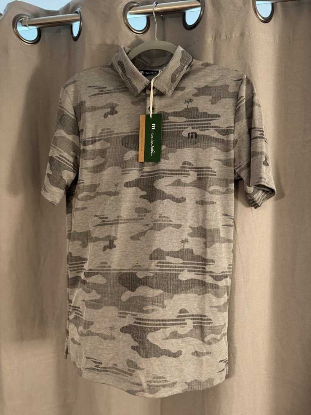 TravisMathew Eco Collection Golf Polo Men's S Heather Grey Camo NWT